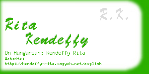 rita kendeffy business card